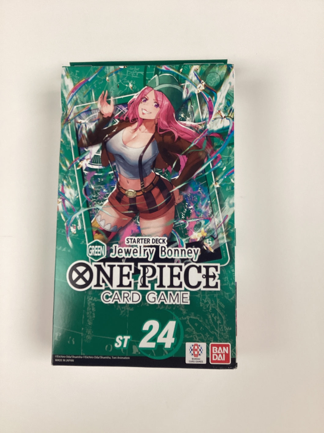 Bandai One Piece Cards - Starter Deck ST-24 -GREEN JEWELRY BONNEY (50-Card Deck)